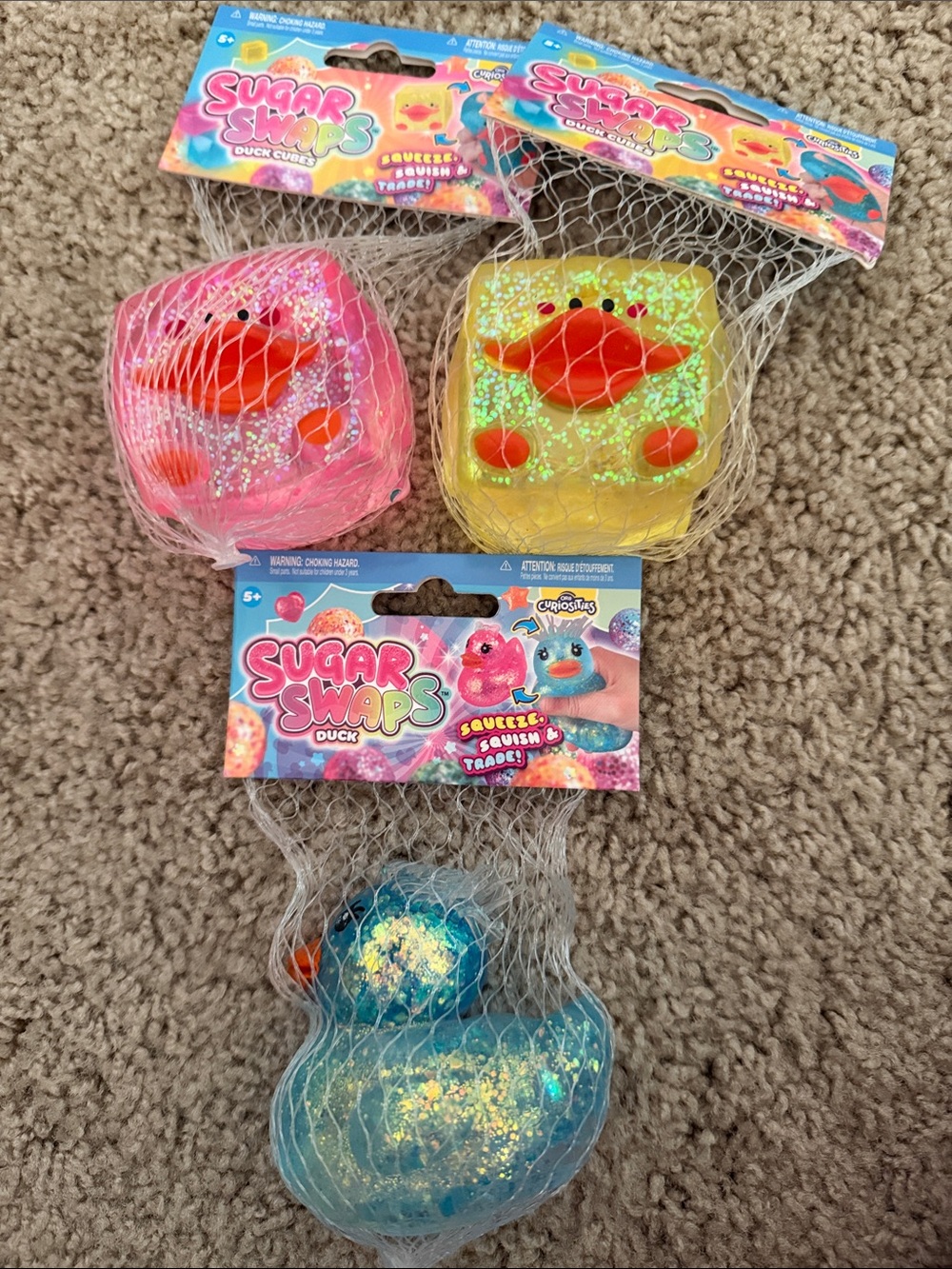 Sugar swaps Squishy duck bundle - Blue, Pink, Yellow